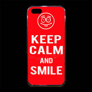 Coque iPhone 5/5S Premium Keep Calm Smile Rouge