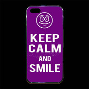 Coque iPhone 5/5S Premium Keep Calm Smile Violet