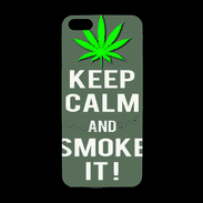 Coque iPhone 5/5S Premium Keep Calm Smoke it Gris