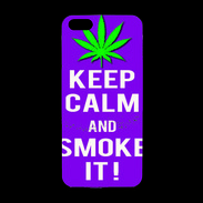 Coque iPhone 5/5S Premium Keep Calm Smoke it Violet