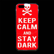 Coque iPhone 5/5S Premium Keep Calm Stay dark Rouge