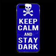 Coque iPhone 5/5S Premium Keep Calm Stay dark Bleu