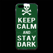 Coque iPhone 5/5S Premium Keep Calm Stay dark Vert