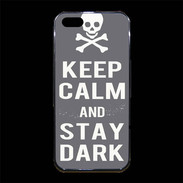 Coque iPhone 5/5S Premium Keep Calm Stay dark Gris