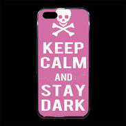 Coque iPhone 5/5S Premium Keep Calm Stay dark Rose