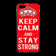 Coque iPhone 5/5S Premium Keep Calm Stay Strong Rouge