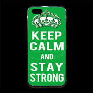 Coque iPhone 5/5S Premium Keep Calm Stay strong Vert