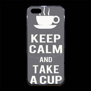 Coque iPhone 5/5S Premium Keep Calm Take a cup Gris