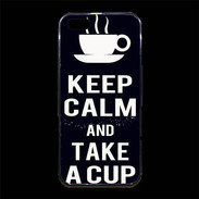 Coque iPhone 5/5S Premium Keep Calm Take a cup Noir