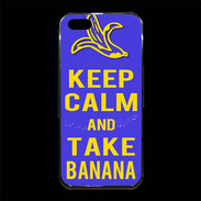 Coque iPhone 5/5S Premium Keep Calm Take Banana Bleu