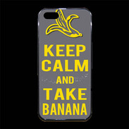 Coque iPhone 5/5S Premium Keep Calm Take Banana Gris