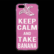 Coque iPhone 5/5S Premium Keep Calm Take Banana Rose