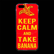 Coque iPhone 5/5S Premium Keep Calm Take Banana Rouge