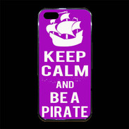 Coque iPhone 5/5S Premium Keep Calm Be a Pirate Violet
