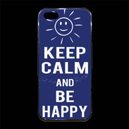 Coque iPhone 5/5S Premium Keep Calm Be Happy Bleu