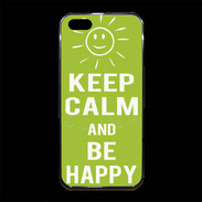 Coque iPhone 5/5S Premium Keep Calm Be Happy Vert pomme