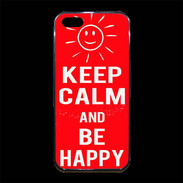 Coque iPhone 5/5S Premium Keep Calm Be Happy Rouge