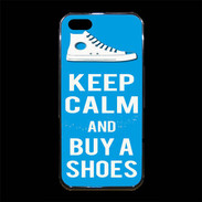 Coque iPhone 5/5S Premium Keep Calm Buy Shoes Cyan 