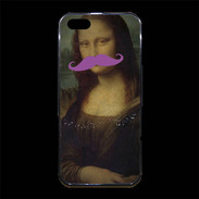 Coque iPhone 5/5S Premium Moustache Mona Lisa