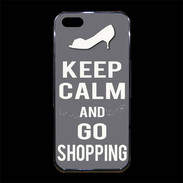 Coque iPhone 5/5S Premium Keep Calm go shopping Gris