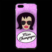 Coque iPhone 5/5S Premium Miss Champagne Brune