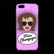 Coque iPhone 5/5S Premium Miss Champagne Chatain