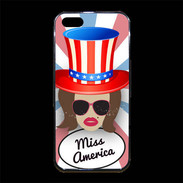 Coque iPhone 5/5S Premium Miss USA Chatain
