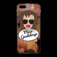 Coque iPhone 5/5S Premium Miss Guadeloupe Chatain