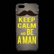 Coque iPhone 5/5S Premium Keep Calm Be a Man Gris