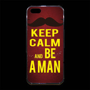Coque iPhone 5/5S Premium Keep Calm Be a Man Rouge