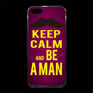 Coque iPhone 5/5S Premium Keep Calm Be a Man Rose