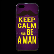 Coque iPhone 5/5S Premium Keep Calm Be a Man Violet