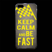 Coque iPhone 5/5S Premium Keep Calm and Be Fast Gris
