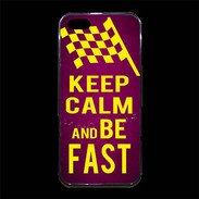 Coque iPhone 5/5S Premium Keep Calm and Be Fast Rose