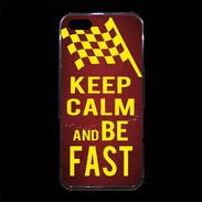 Coque iPhone 5/5S Premium Keep Calm and Be Fast Rouge