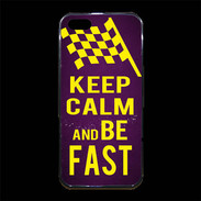 Coque iPhone 5/5S Premium Keep Calm and Be Fast Violet