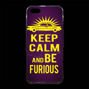 Coque iPhone 5/5S Premium Keep Calm and Be Furious Violet