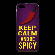 Coque iPhone 5/5S Premium Keep Calm and Be Spicy Violet