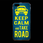 Coque iPhone 5/5S Premium Keep Calm and Take o road 2 Bleu