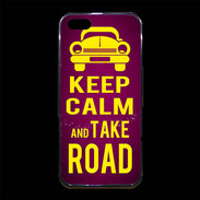 Coque iPhone 5/5S Premium Keep Calm and Take o road 2 Rose