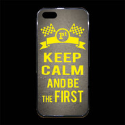 Coque iPhone 5/5S Premium Keep Calm and Be the First Gris