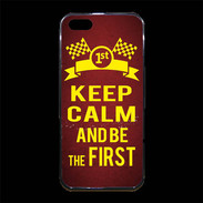 Coque iPhone 5/5S Premium Keep Calm and Be the First Rouge