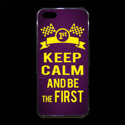 Coque iPhone 5/5S Premium Keep Calm and Be the First Violet