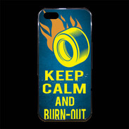 Coque iPhone 5/5S Premium Keep Calm and Burn Out Bleu
