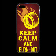 Coque iPhone 5/5S Premium Keep Calm and Burn Out Rouge