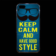 Coque iPhone 5/5S Premium Keep Calm and Have a good Style Bleu