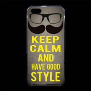 Coque iPhone 5/5S Premium Keep Calm and Have a good Style Gris
