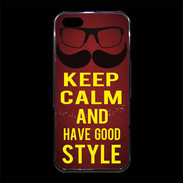 Coque iPhone 5/5S Premium Keep Calm and Have a good Style Rouge