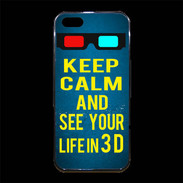 Coque iPhone 5/5S Premium Keep Calm and See your life 3D Bleu