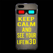 Coque iPhone 5/5S Premium Keep Calm and See your life 3D Gris